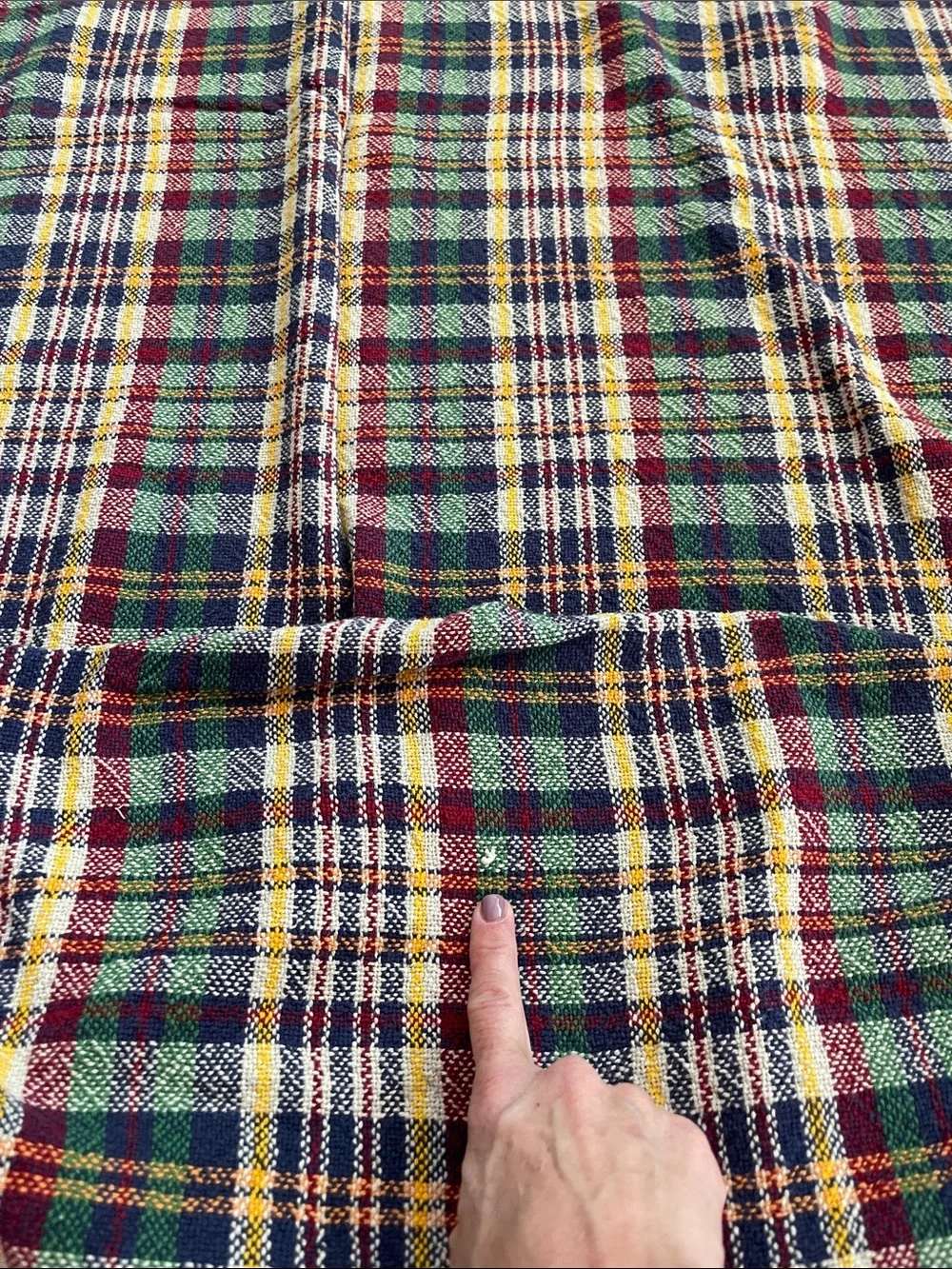 Ralph Lauren Vintage Heritage Tartan Plaid Cotton Queen Size Blanket